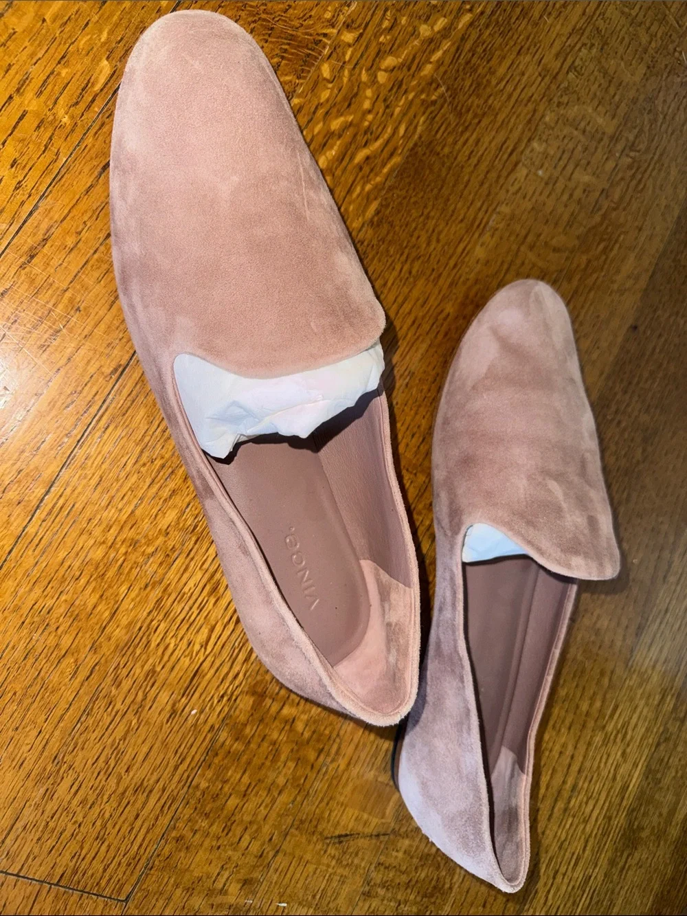Vince Blush Suede Slip-On Loafers